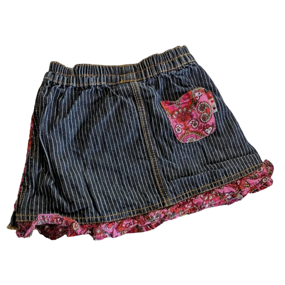 Oilily Angel Face Peek A Boo Denim Skirt